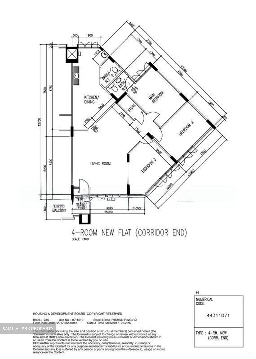 Blk 236 Yishun Ring Road (Yishun), HDB 4 Rooms #591027991